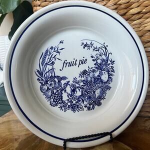 Cobalt vintage fruit pie plate